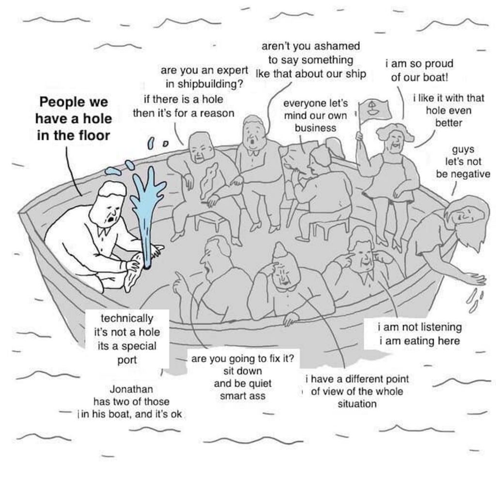 Keep the peace and don't rock the boat