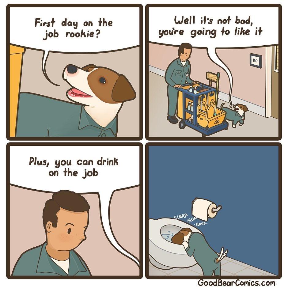 When you can't resist drinking on the job
