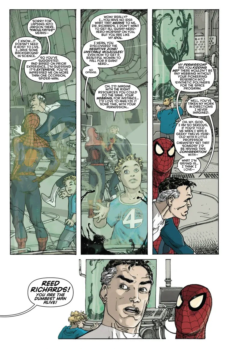 Reed Richards Recognizes Peter Parker's Unforeseen Scientific Contributions