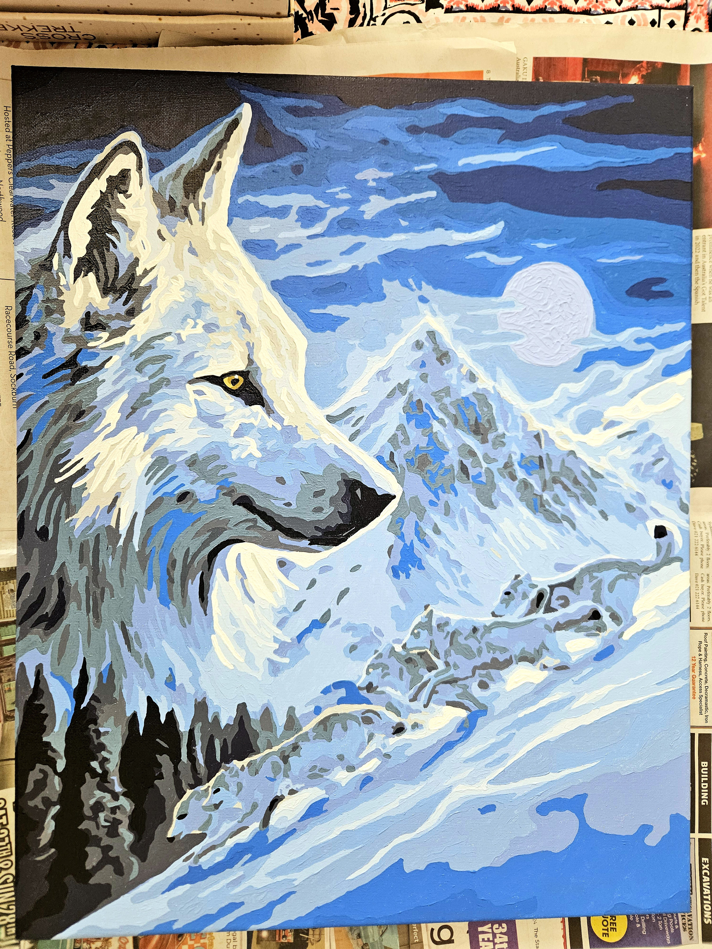 Majestic Winter Wolves in Their Element