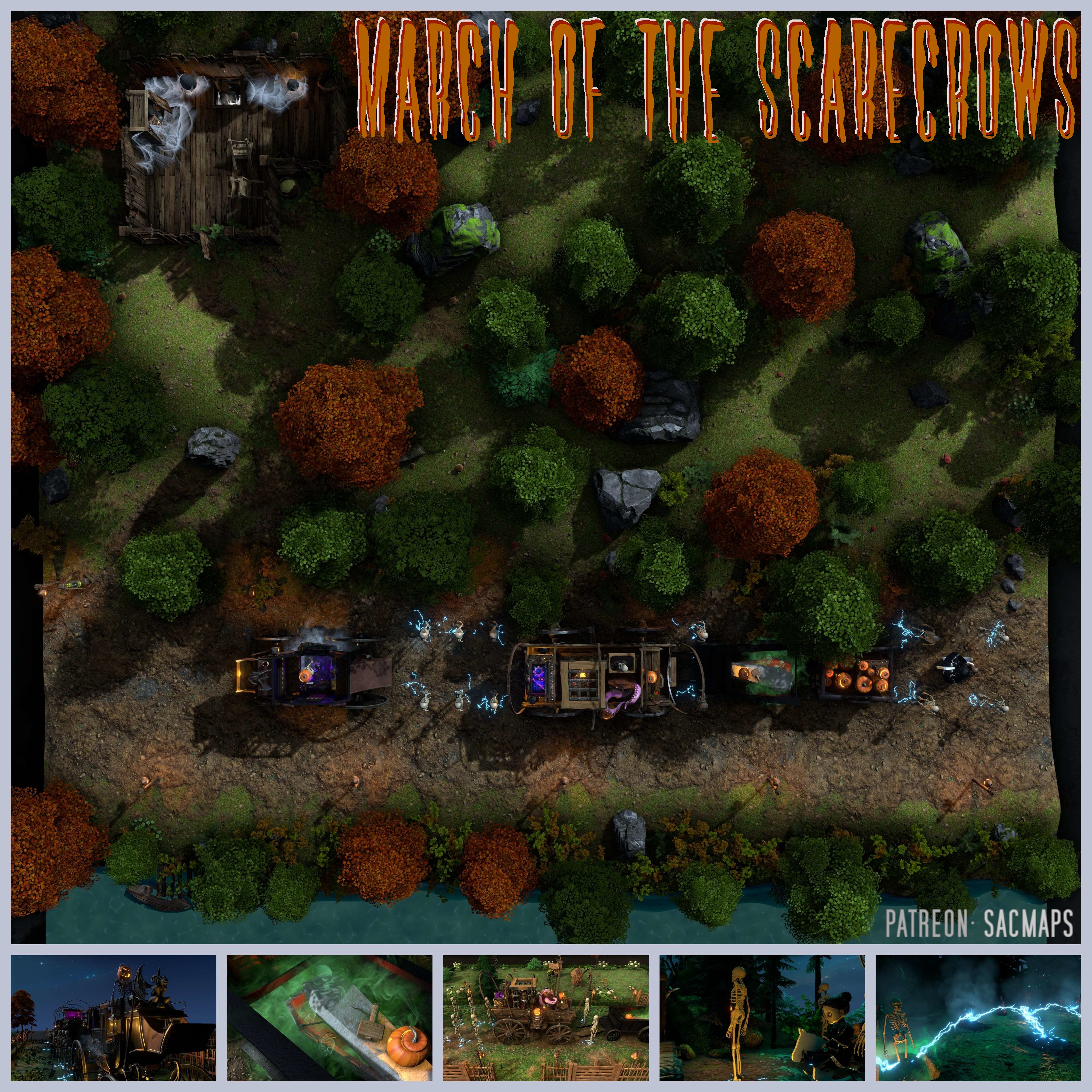 March of the Scarecrows: Free Halloween DnD and TTRPG Maps