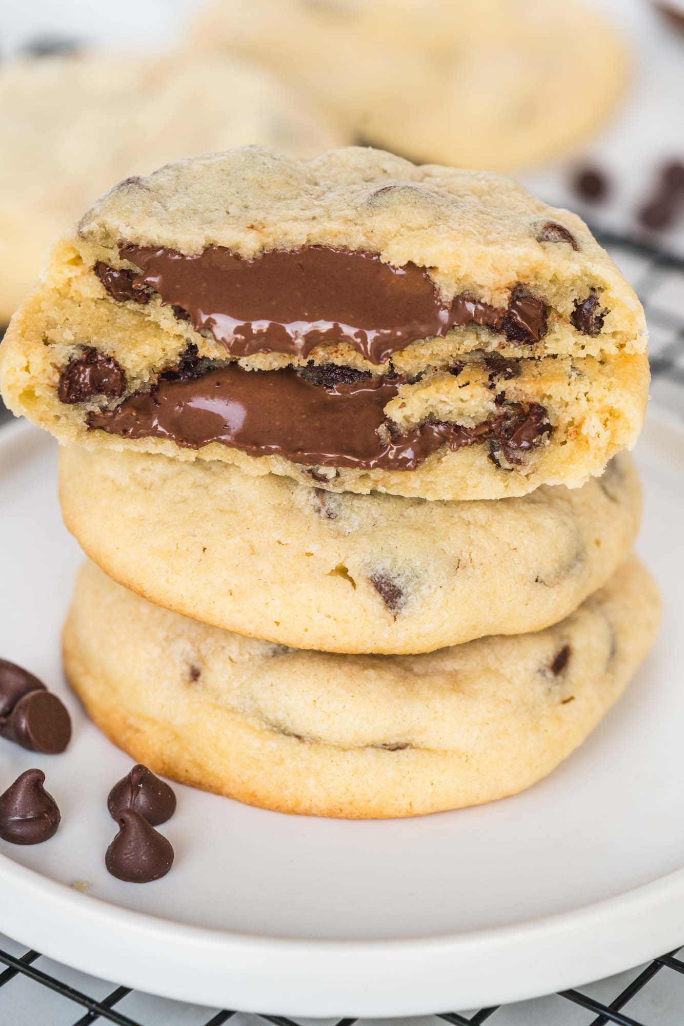 Decadent Nutella-stuffed chocolate chip cookies