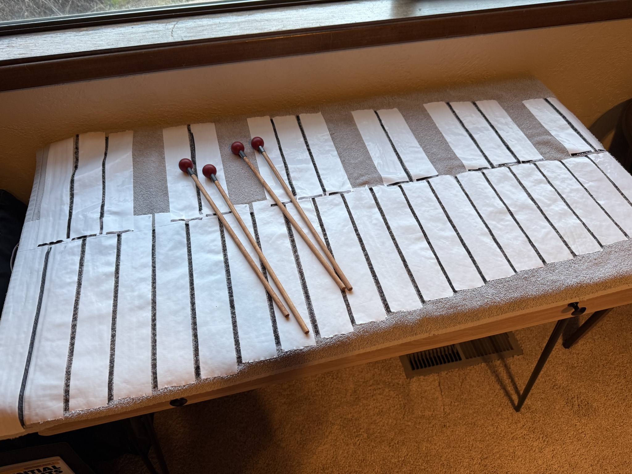 Getting into the groove with my marimba practice pad