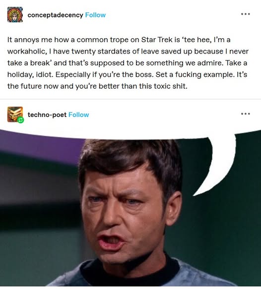 Starfleet's Unique Perk: No Money Worries, No PTO Stress!
