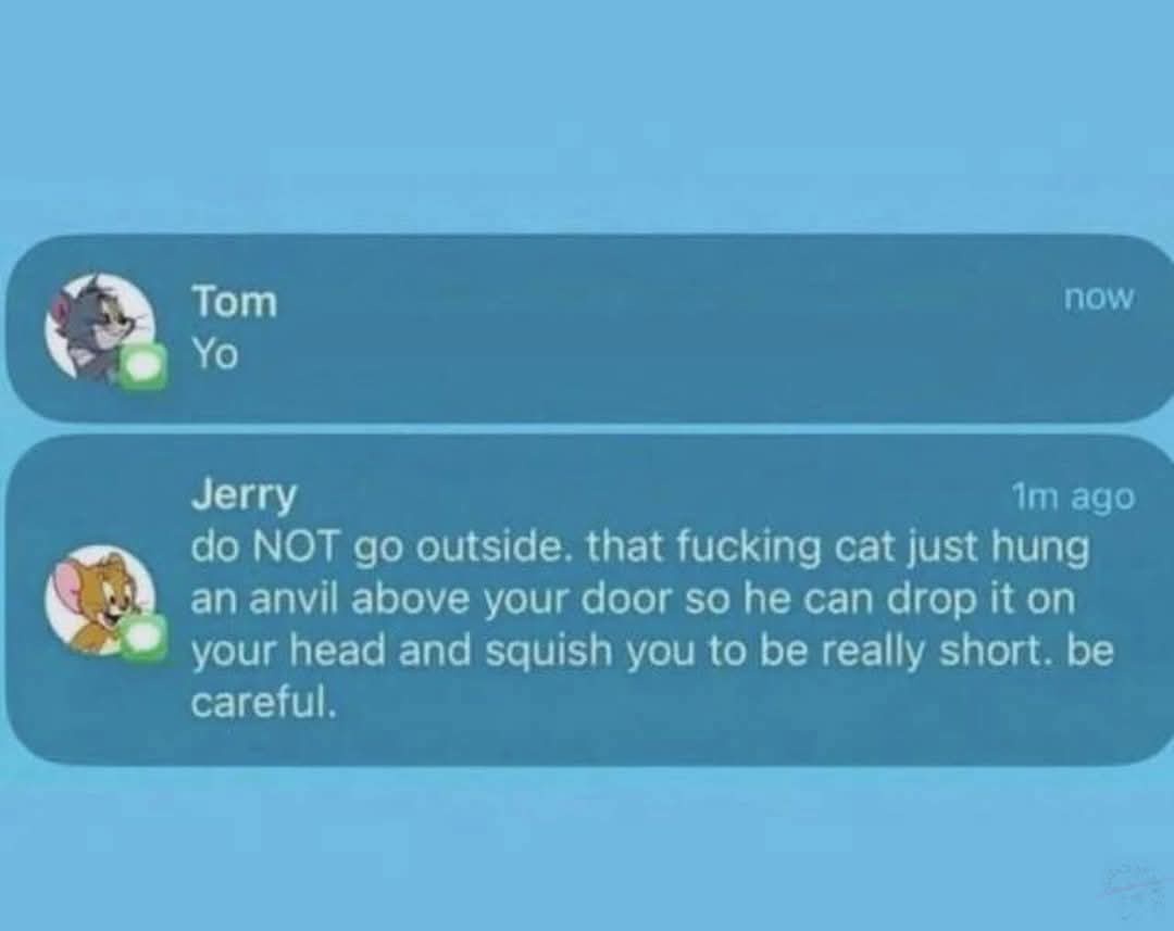 Am I the only one who cheered for Tom? Even as a kid, Jerry seemed a bit too smug. The same goes for Wile E. Coyote and the Roadrunner!