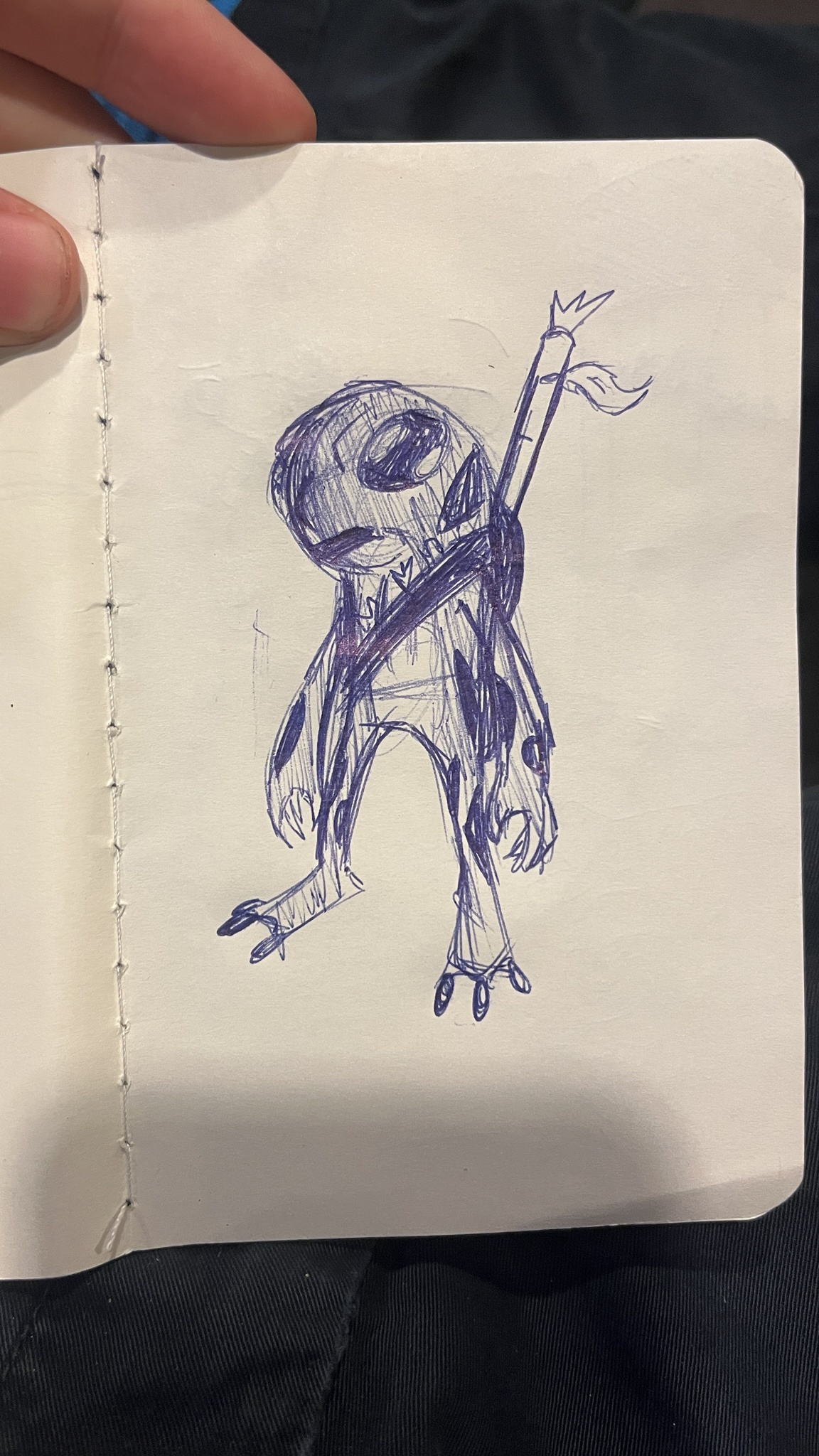 Grungy Sketch of a Little Blue Blowdart