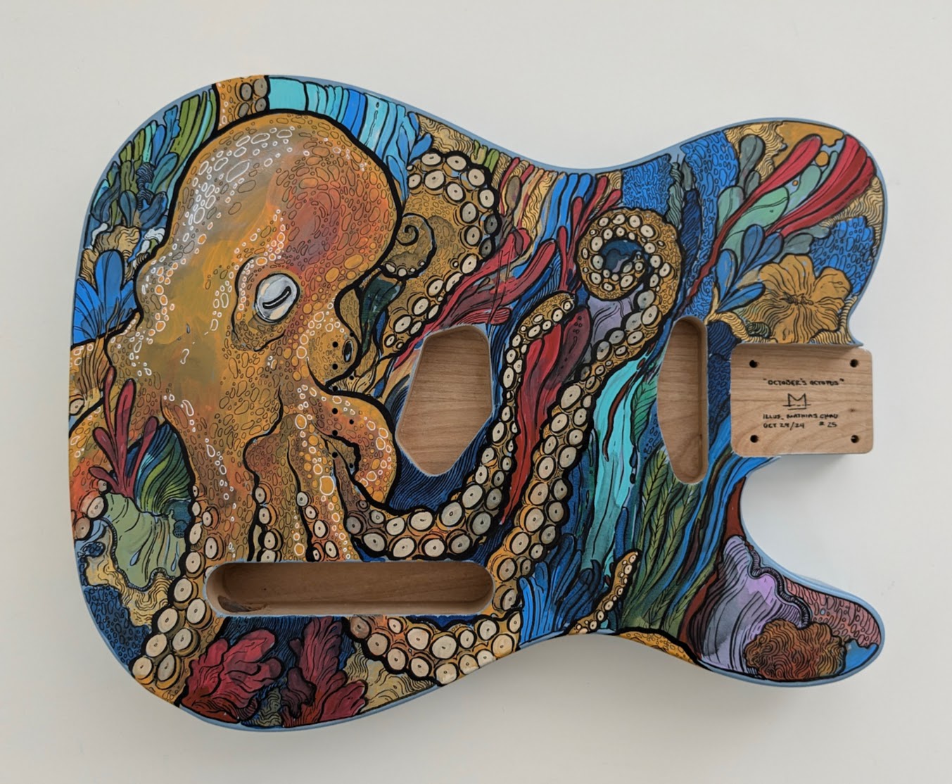 My Artistic Touch on Guitar Bodies: An Octopus Design on an Alder Telecaster!