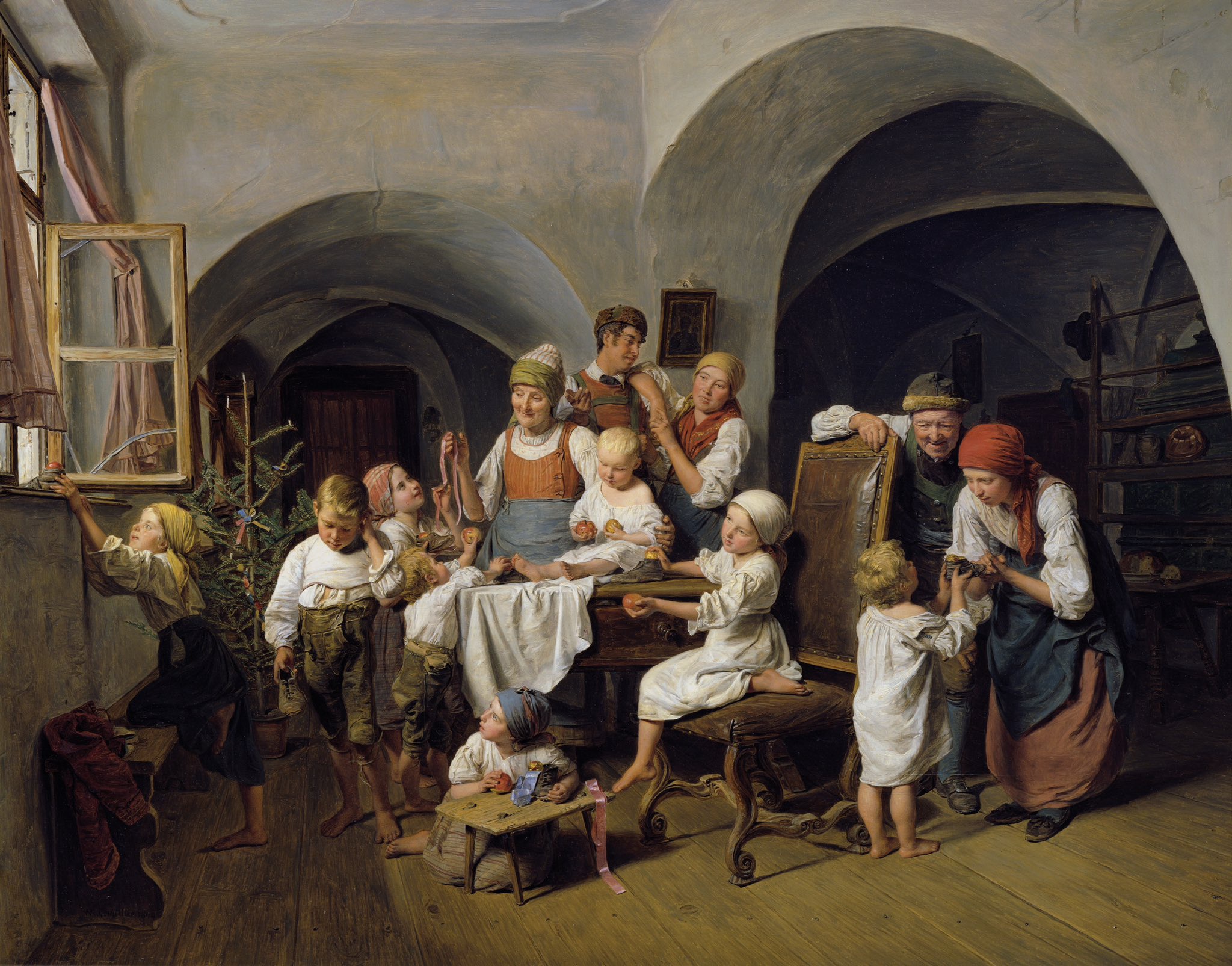 Christmas Morning by Ferdinand Georg Waldmüller, 1844 - a classic moment!