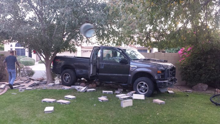 Watch a truck smash through a concrete wall!