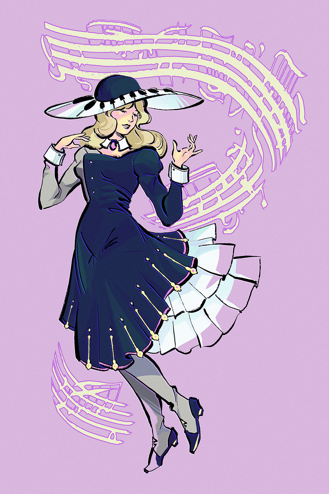 Inktober Day 18: The Enchanting Music Witch