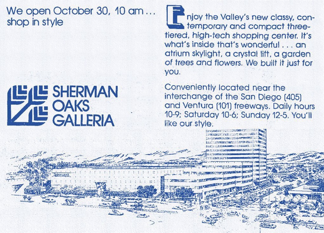 On October 30, 1980, the iconic Sherman Oaks Galleria opened, marking the heart of 80s mall culture!