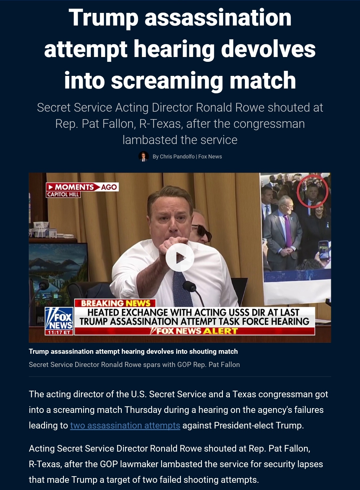Hearing on Trump assassination attempt turns into a chaotic shouting match.