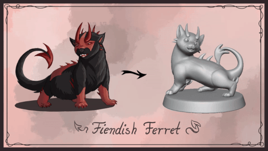 Meet the Fiendish Ferret: A D&D Creature and Miniature