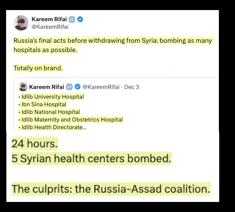 Russia's Last Moves in Syria: Targeting Hospitals Before Withdrawal