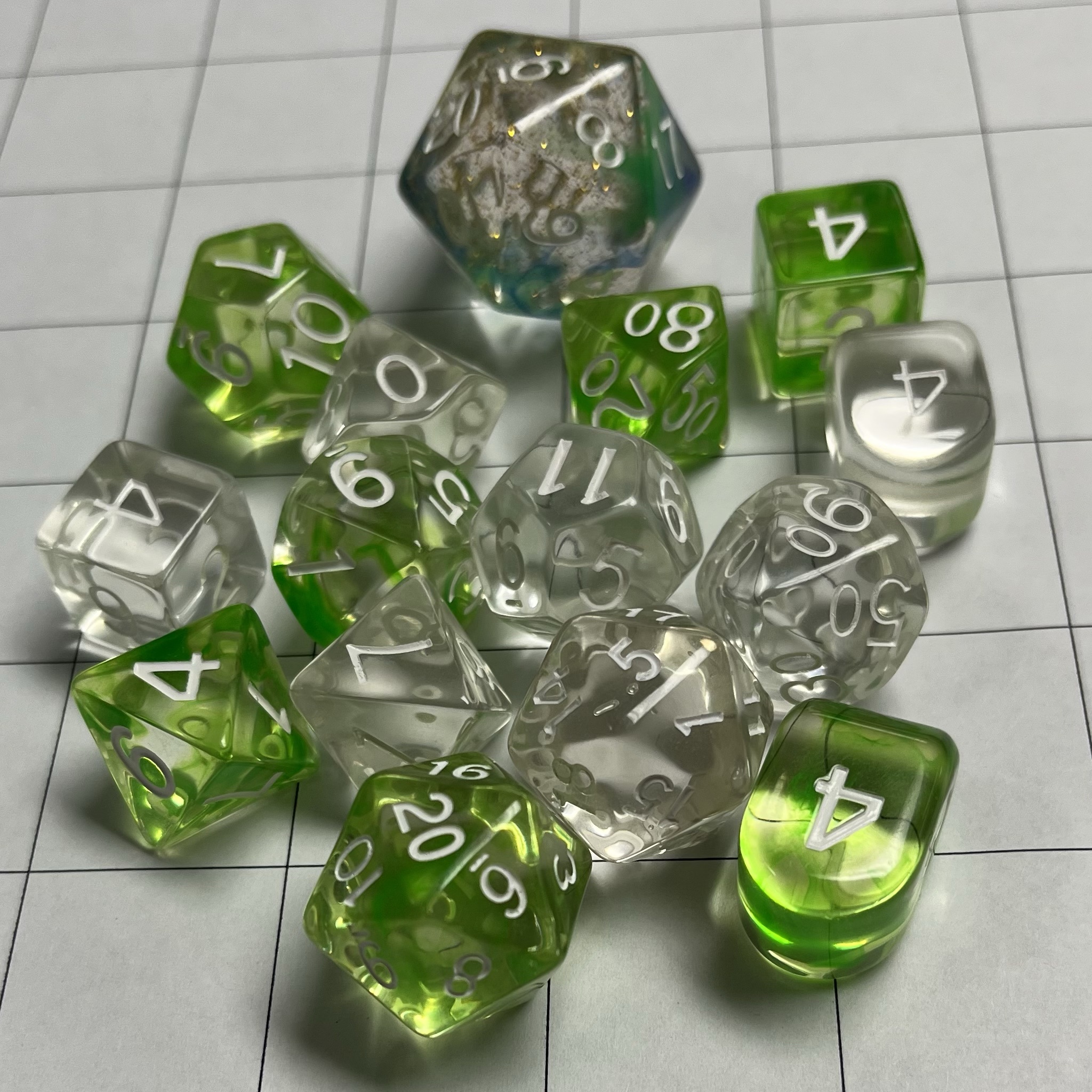 Introducing the 'Pond Scum' Dice Set: A Unique Twist