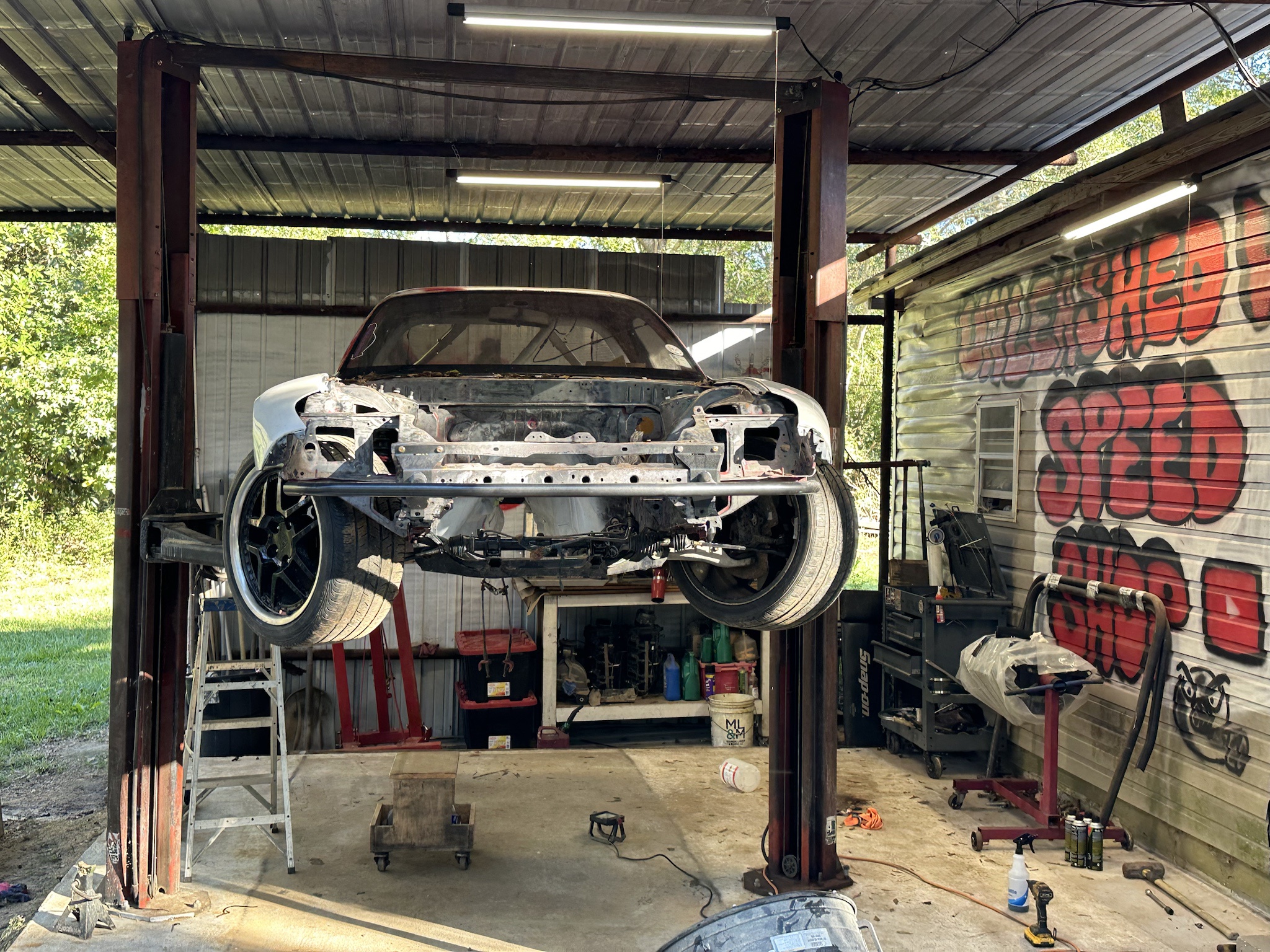 Giving my project the ultimate undercoating and rust protection.