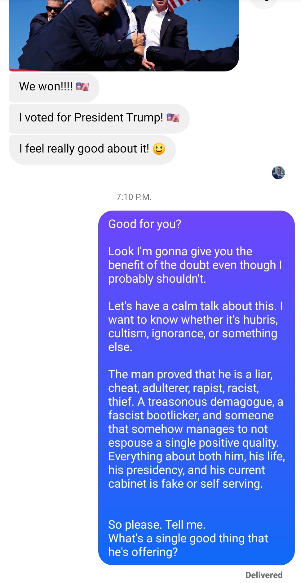 Received a Surprising Message from an Acquaintance