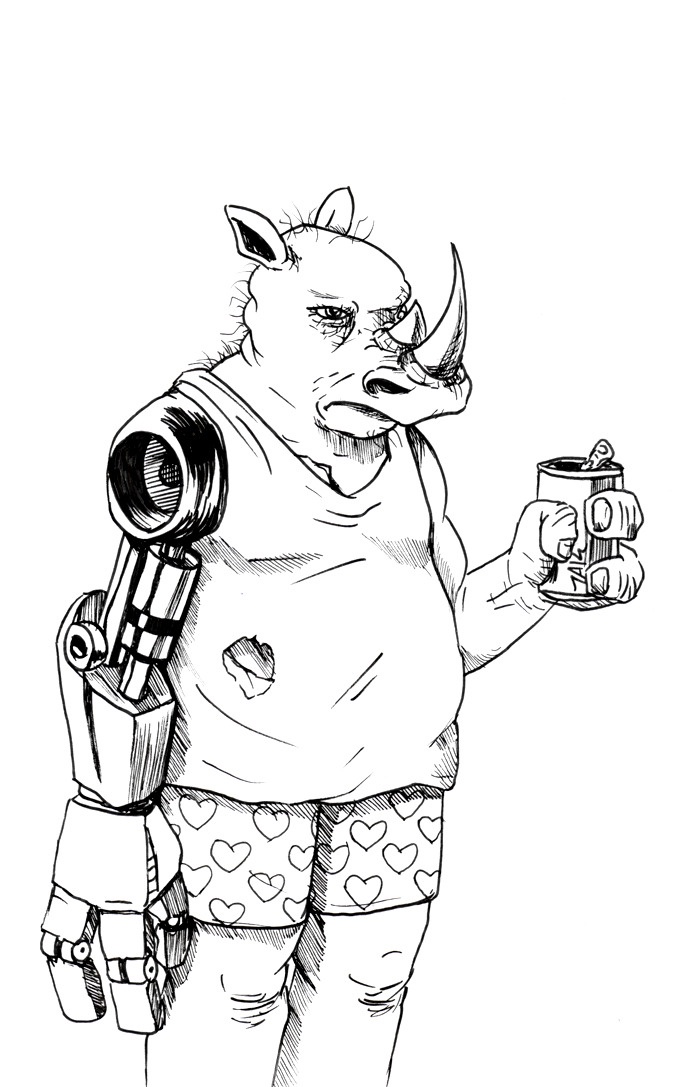 Daily Sketch Featuring a Majestic Rhinoceros