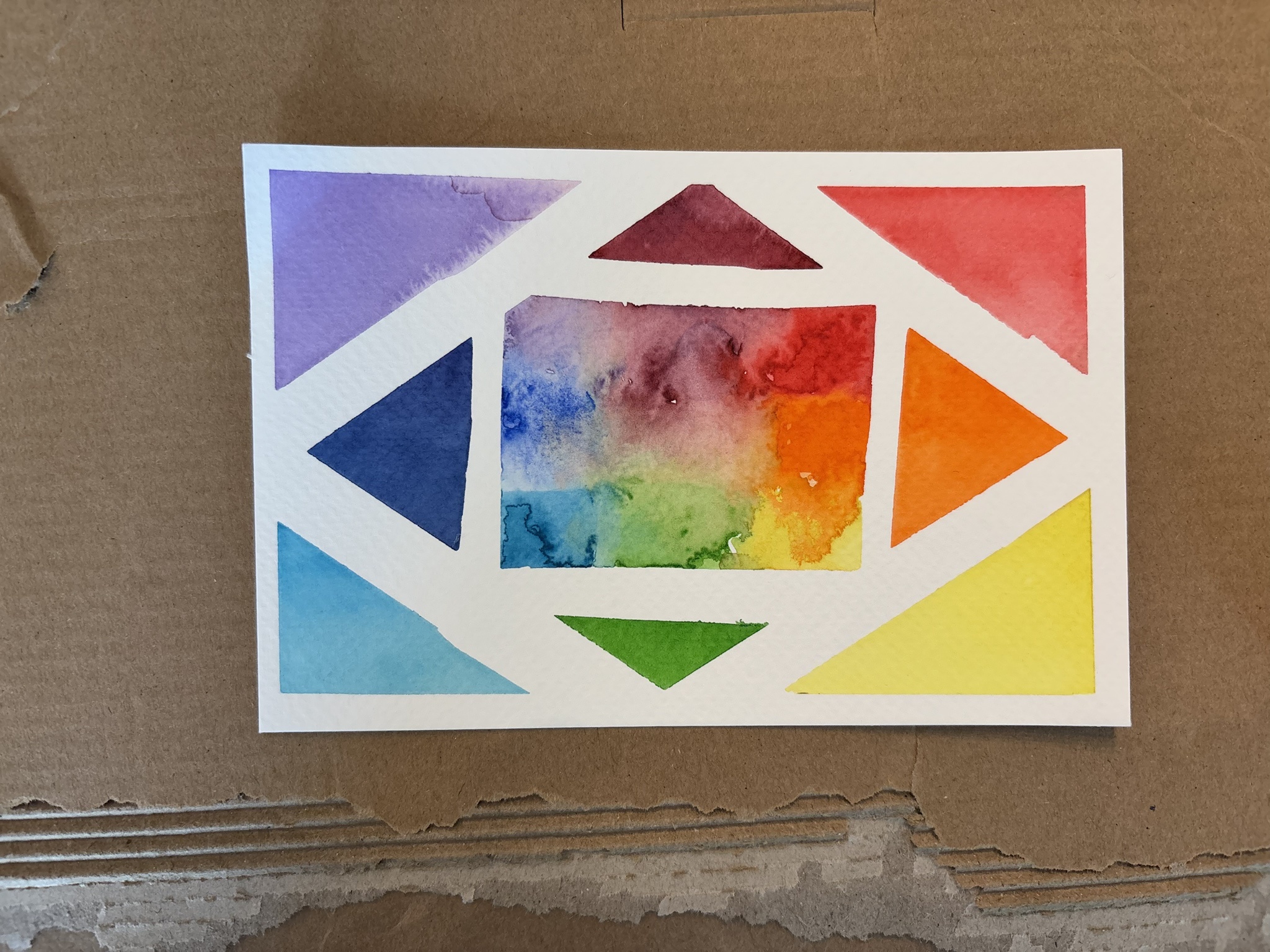 Artistic Geometry: Watercolor Triangles and Rectangles