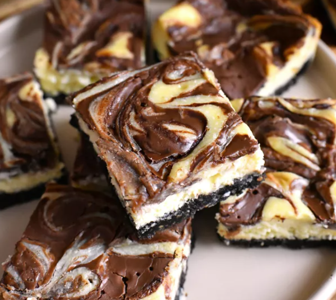 Indulge in Nutella Swirl Cheesecake Bars