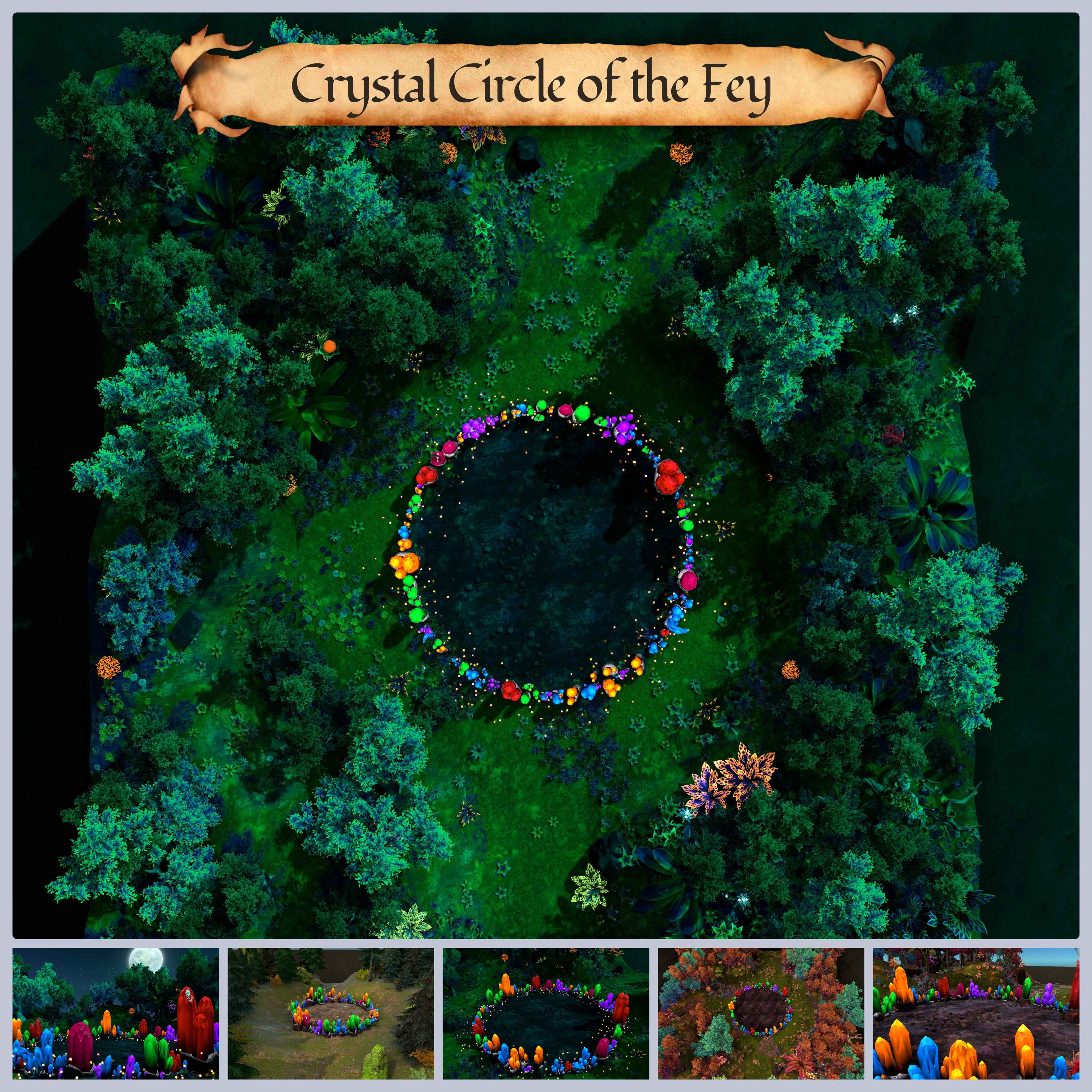 Explore the Crystal Circle of the Fey: Free DnD/TTRPG Maps