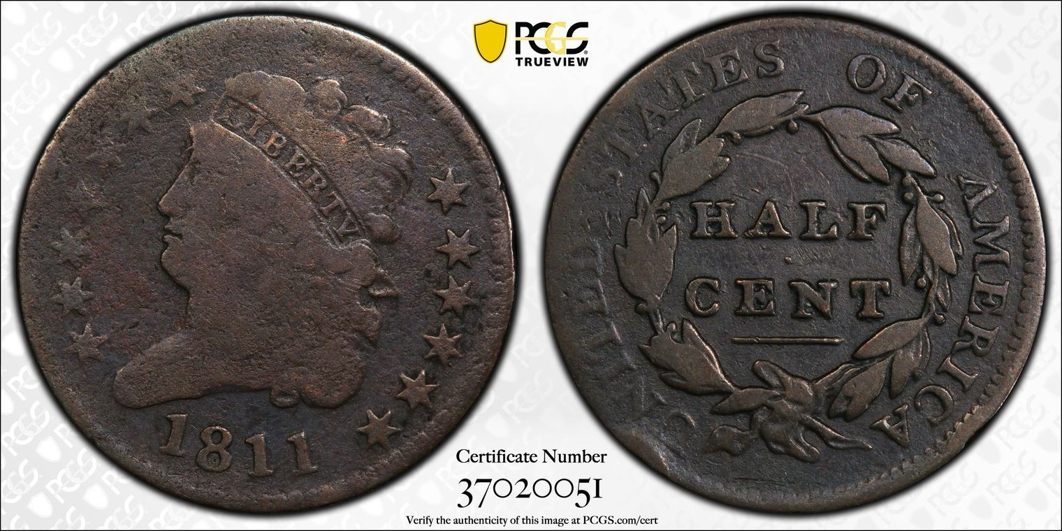 1811 Classic Head Half Cent - Graded PCGS G06