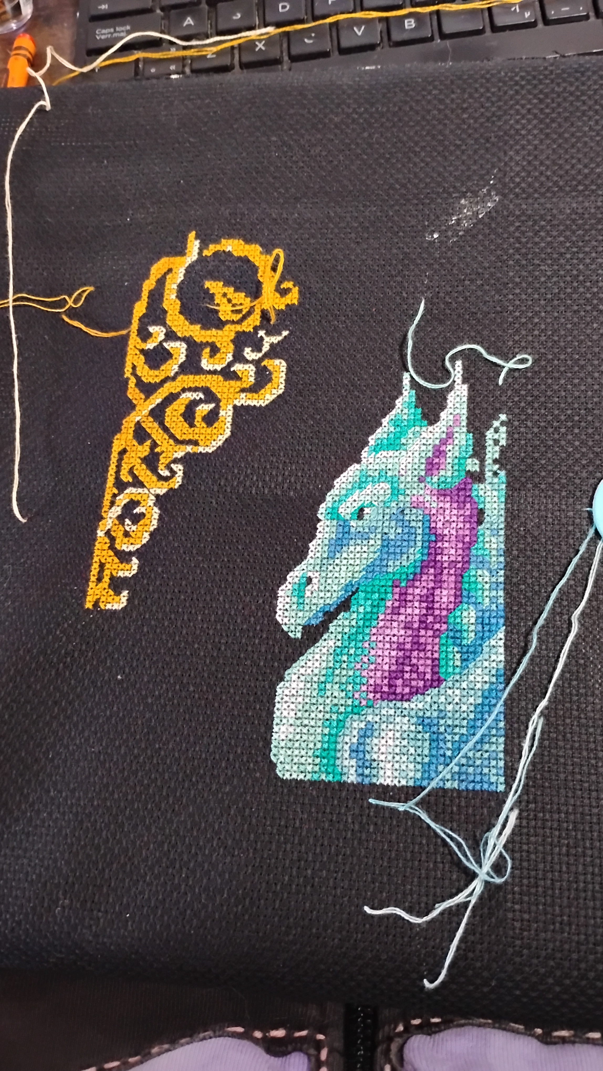 Day 7 of My Dragon Cross Stitch Project