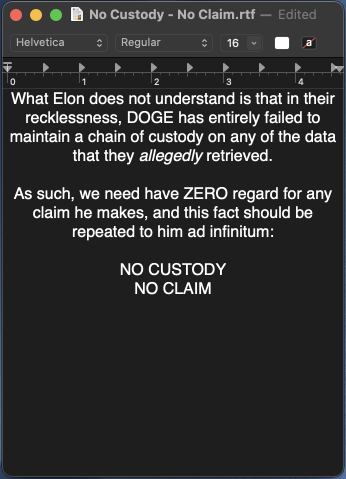 Elon’s Confusion: No Custody Means No Claim