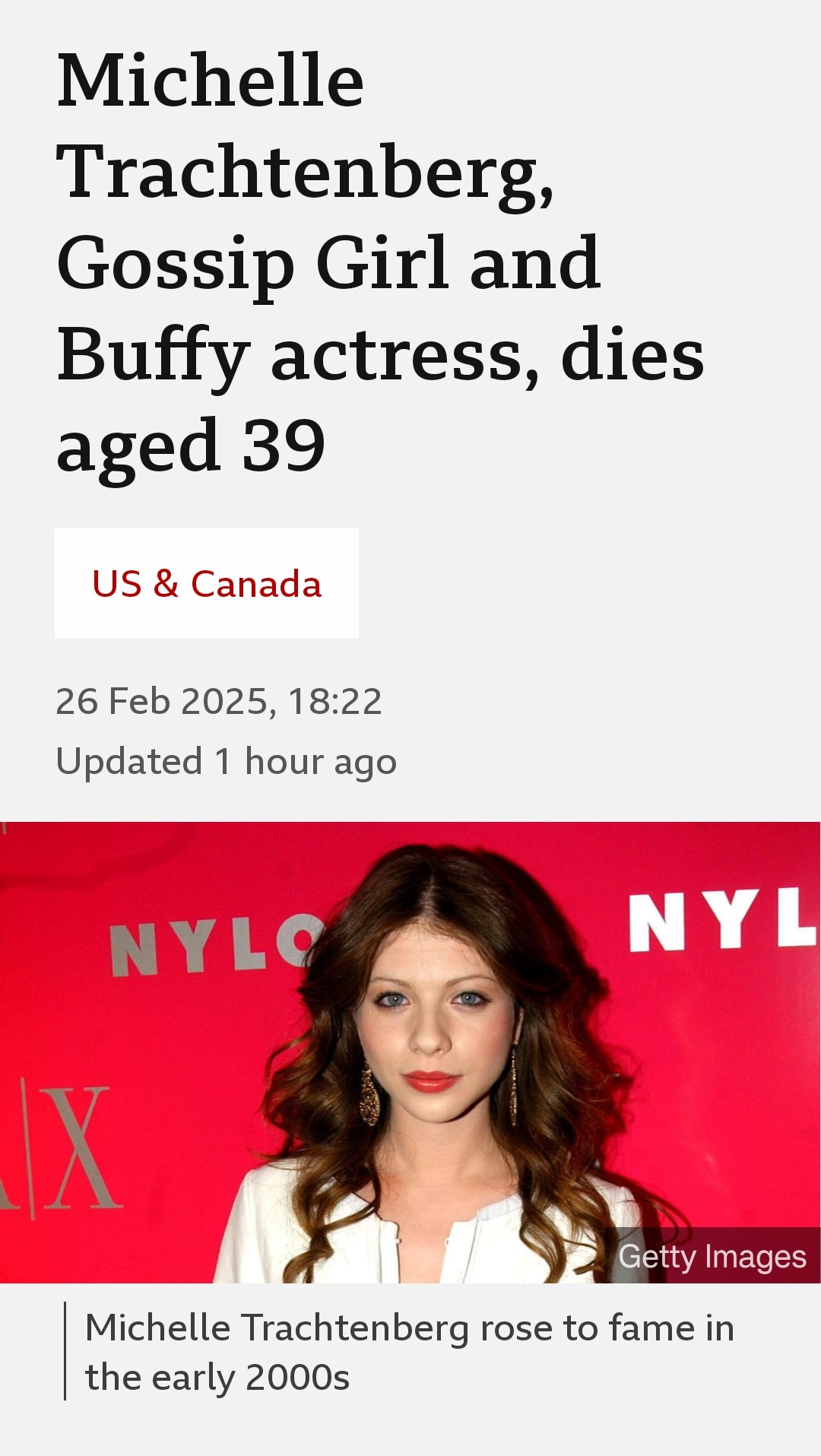 In memory of Michelle Trachtenberg
