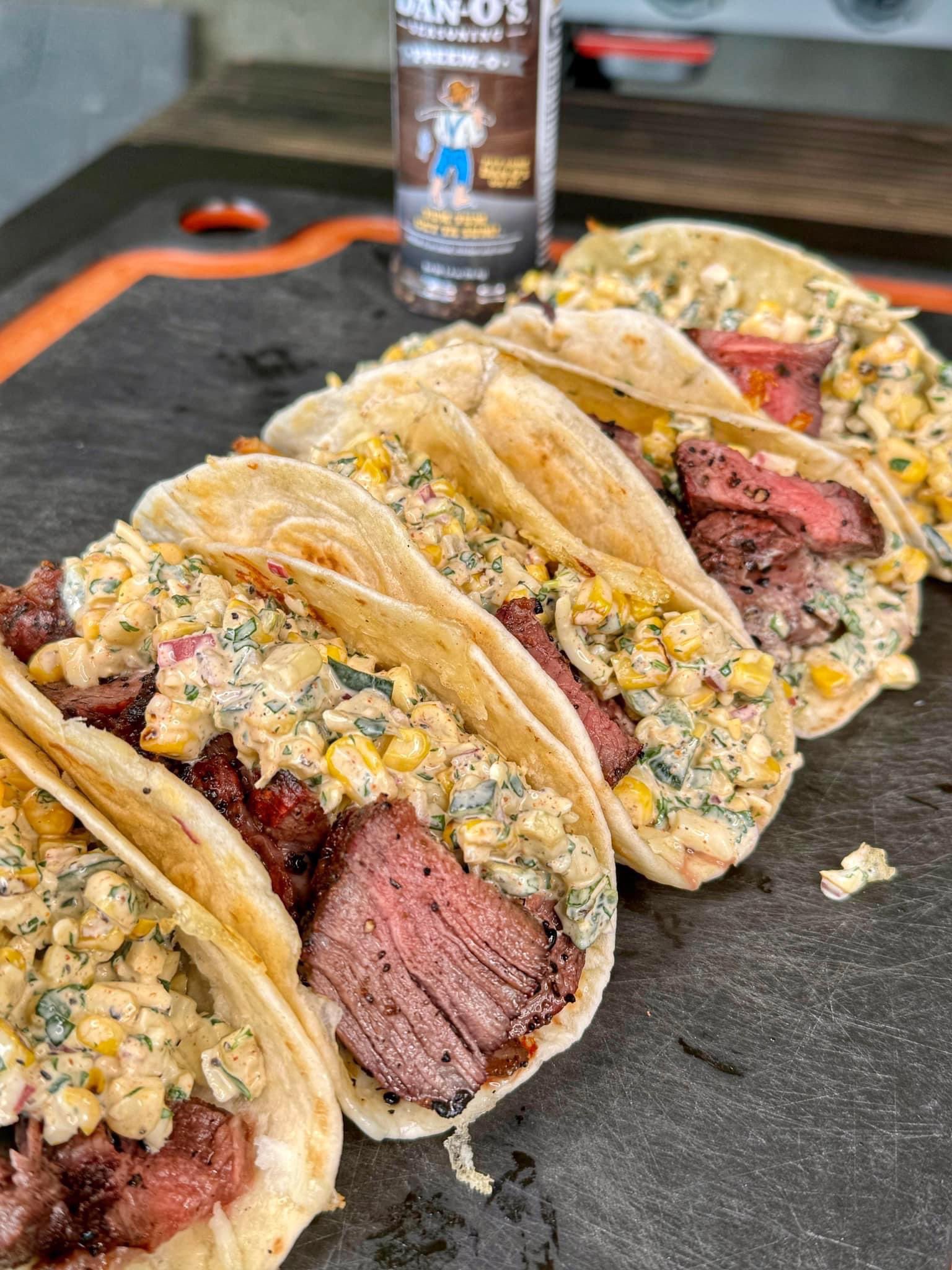 Delicious steak and corn tacos for the win!