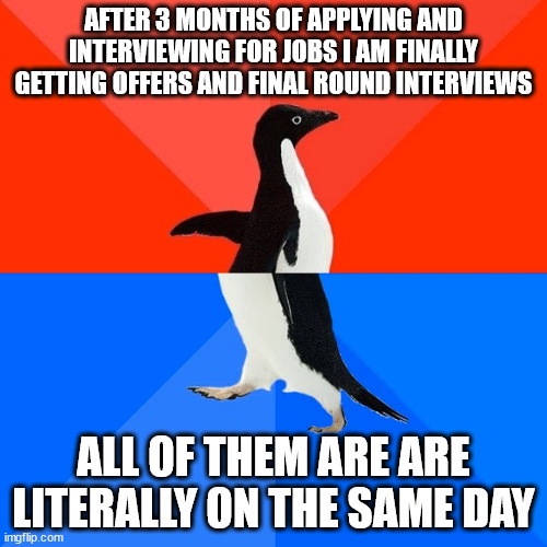 Tomorrow's agenda: six interviews lined up!
