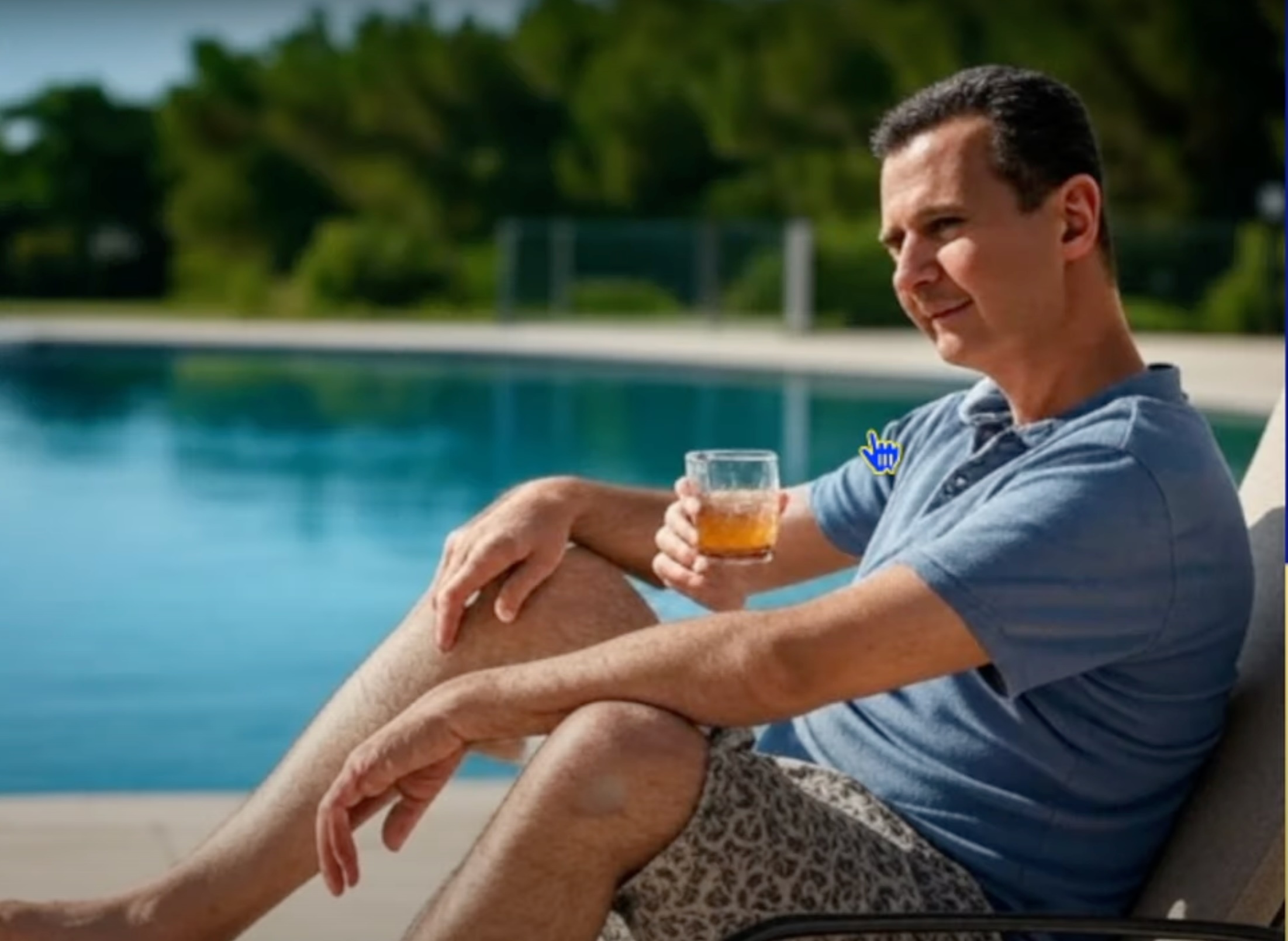 Is Assad really living the good life in retirement? This photo raises some doubts.