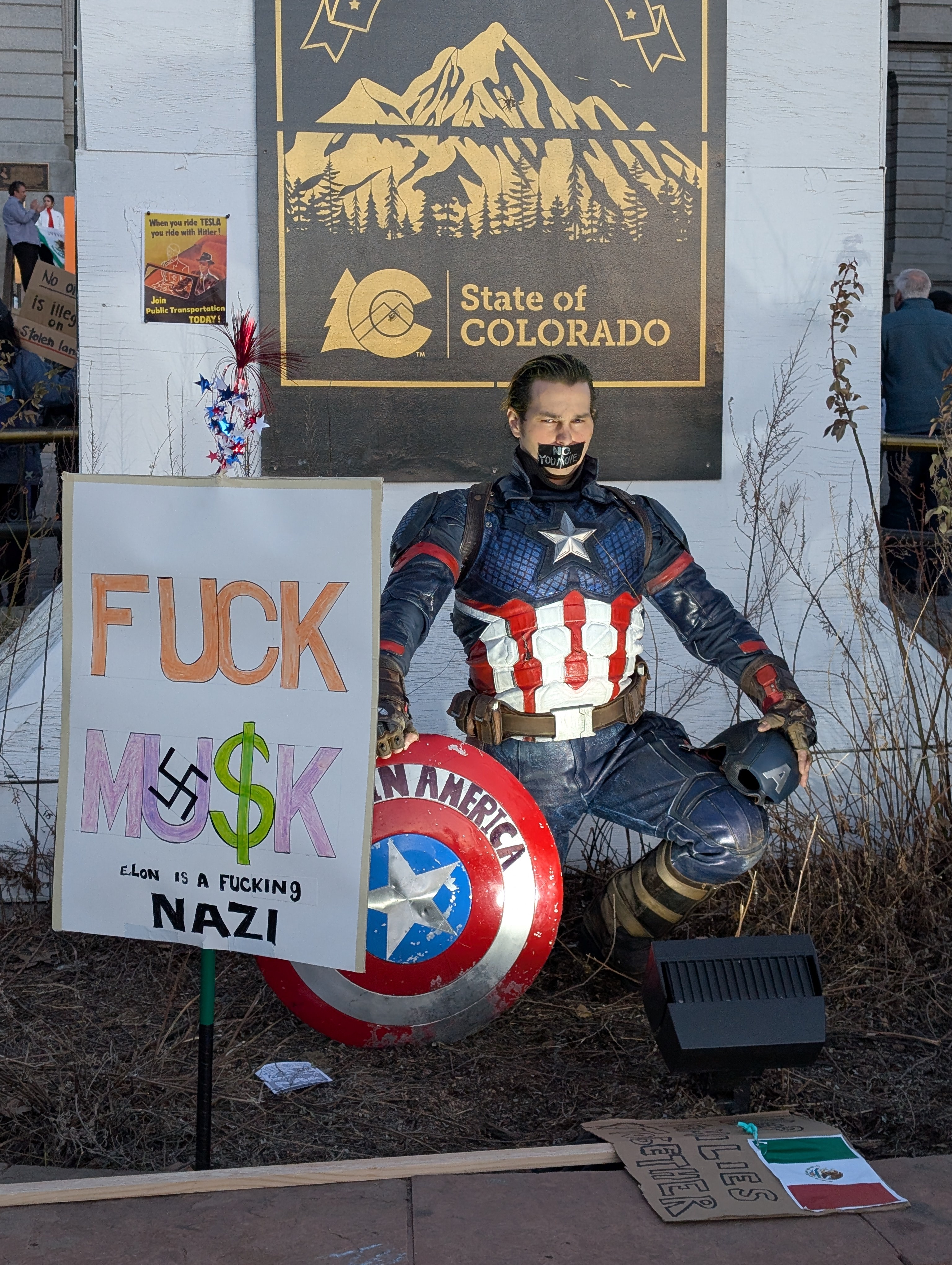 Captain America Takes a Stand at the Protest