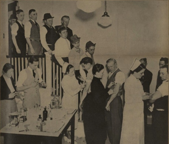 Historic Vaccination Campaign Against Typhoid Fever in 1936 USA