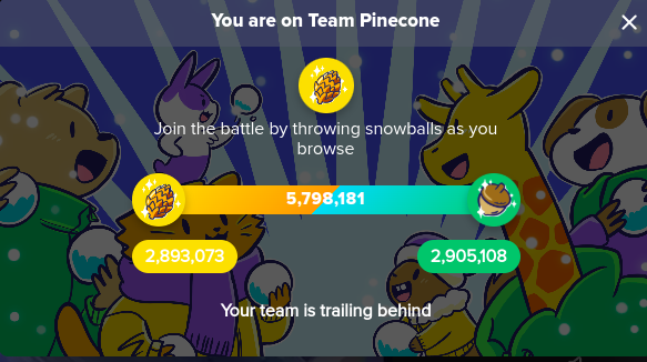 We're Falling Behind, Pinecones! Let's Launch More Snowballs!