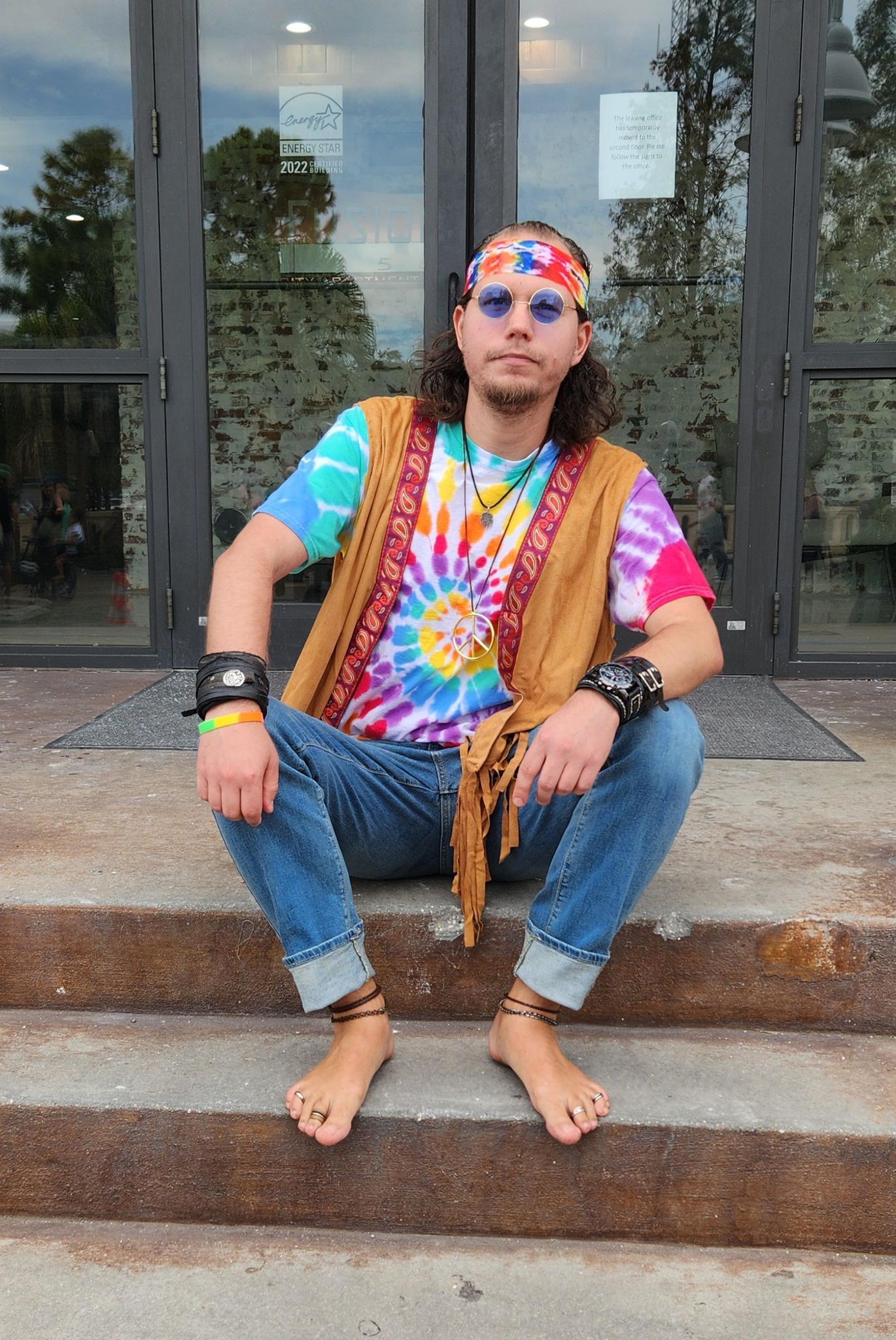 Check out my groovy hippie costume for Halloween!