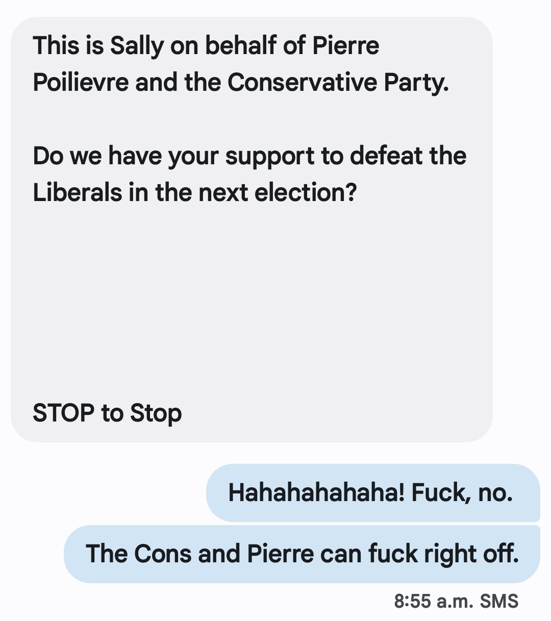 Canadian Conservatives trying to ride the wave of Trump's victory.