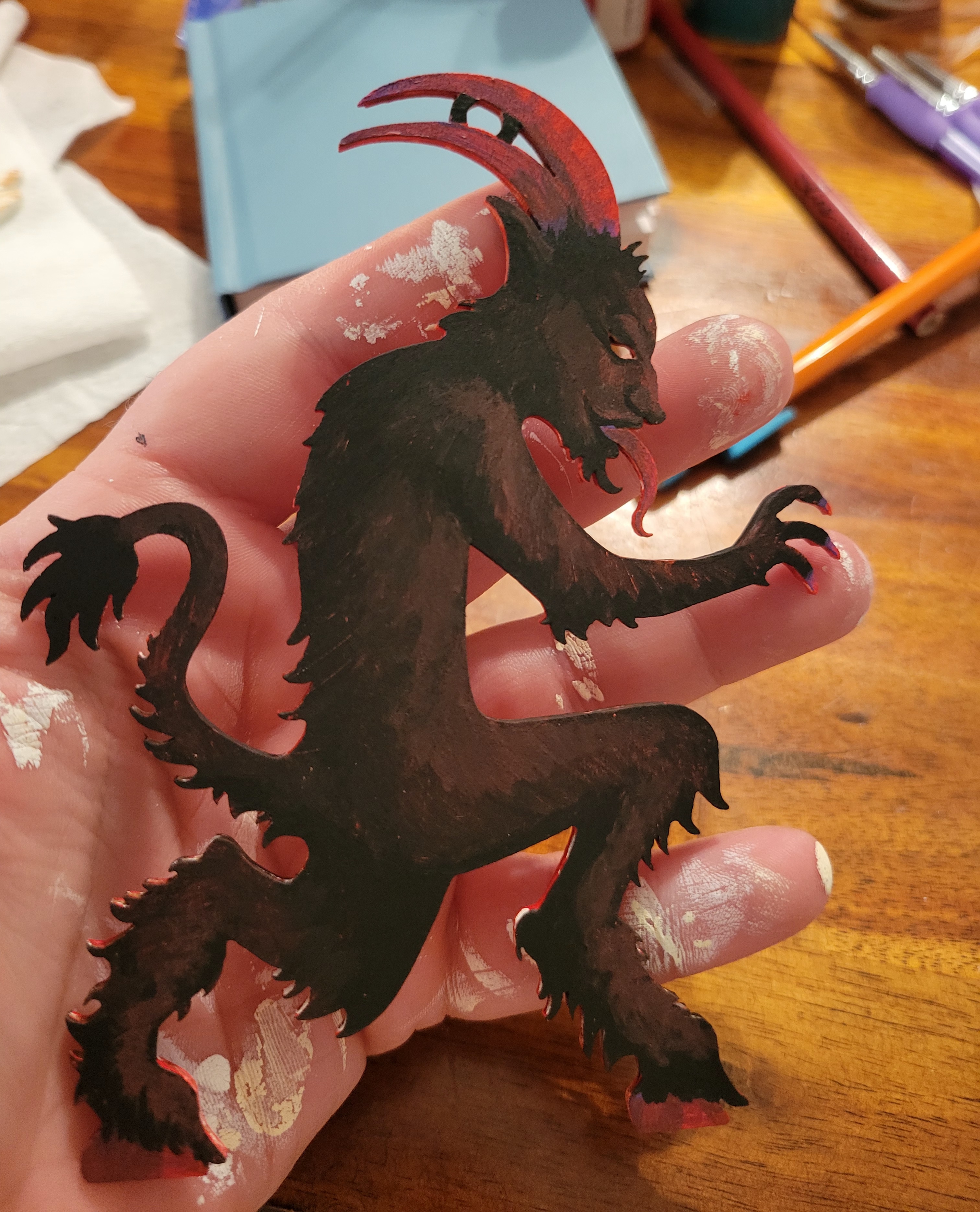 Handcrafted Charm: A Unique Krampus Ornament