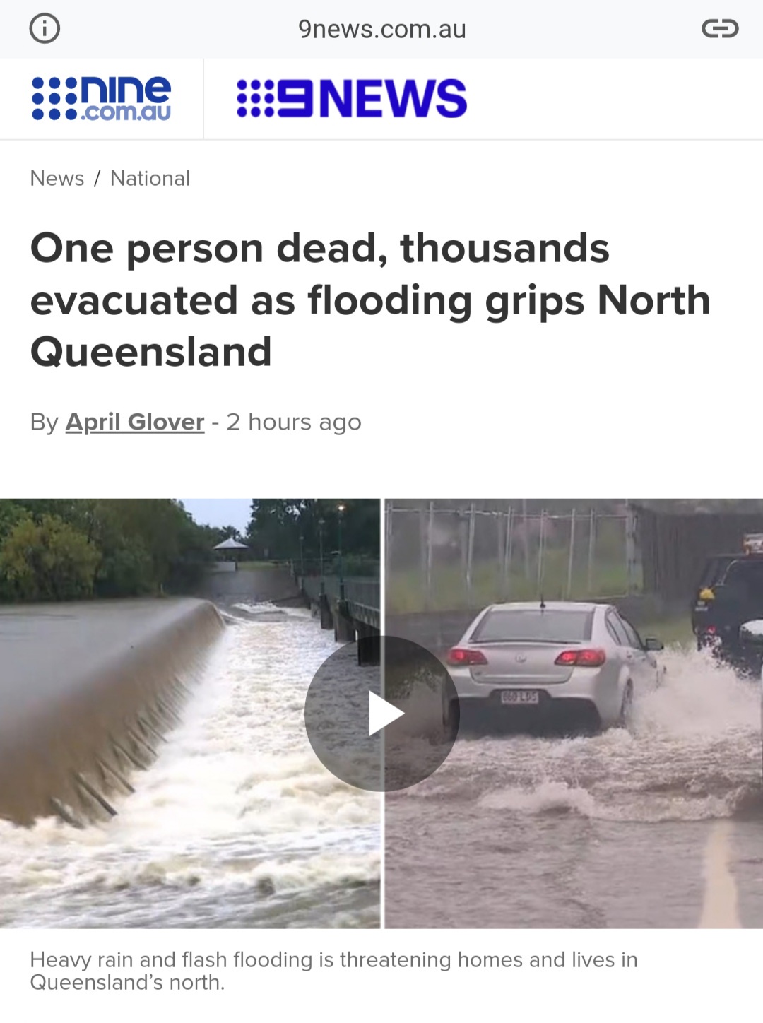 Devastating floods in Queensland: Over 800mm of rain in just 24 hours, crocodiles on driveways, and a tragic loss of life in the worst flood in a century.