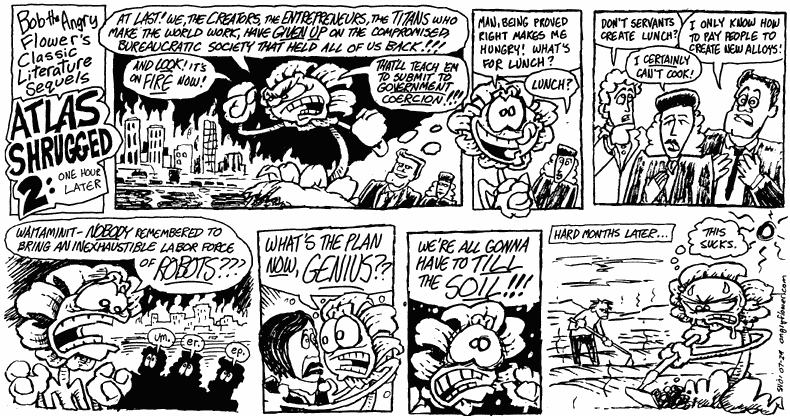 Ayn Rand through the eyes of Bob the Angry Flower