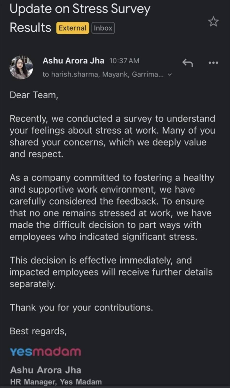 Who doesn't enjoy those 'anonymous' surveys?