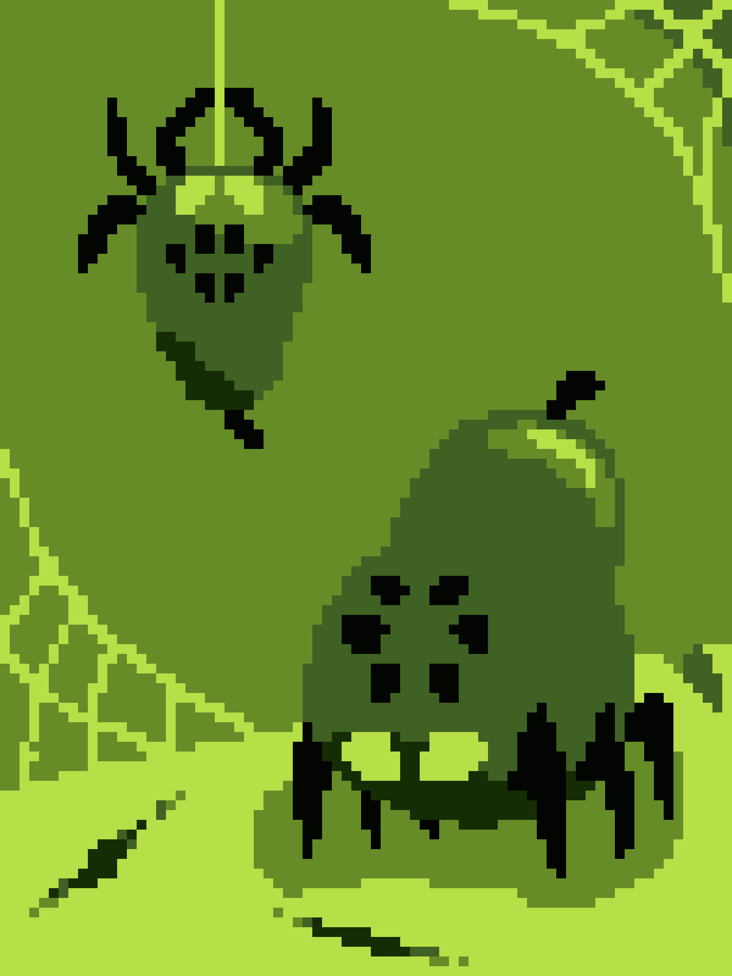 Pixel Art of a Spider Pear