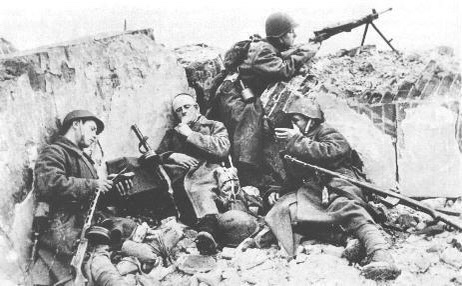Soviet Soldiers Taking a Much-Needed Break in Stalingrad