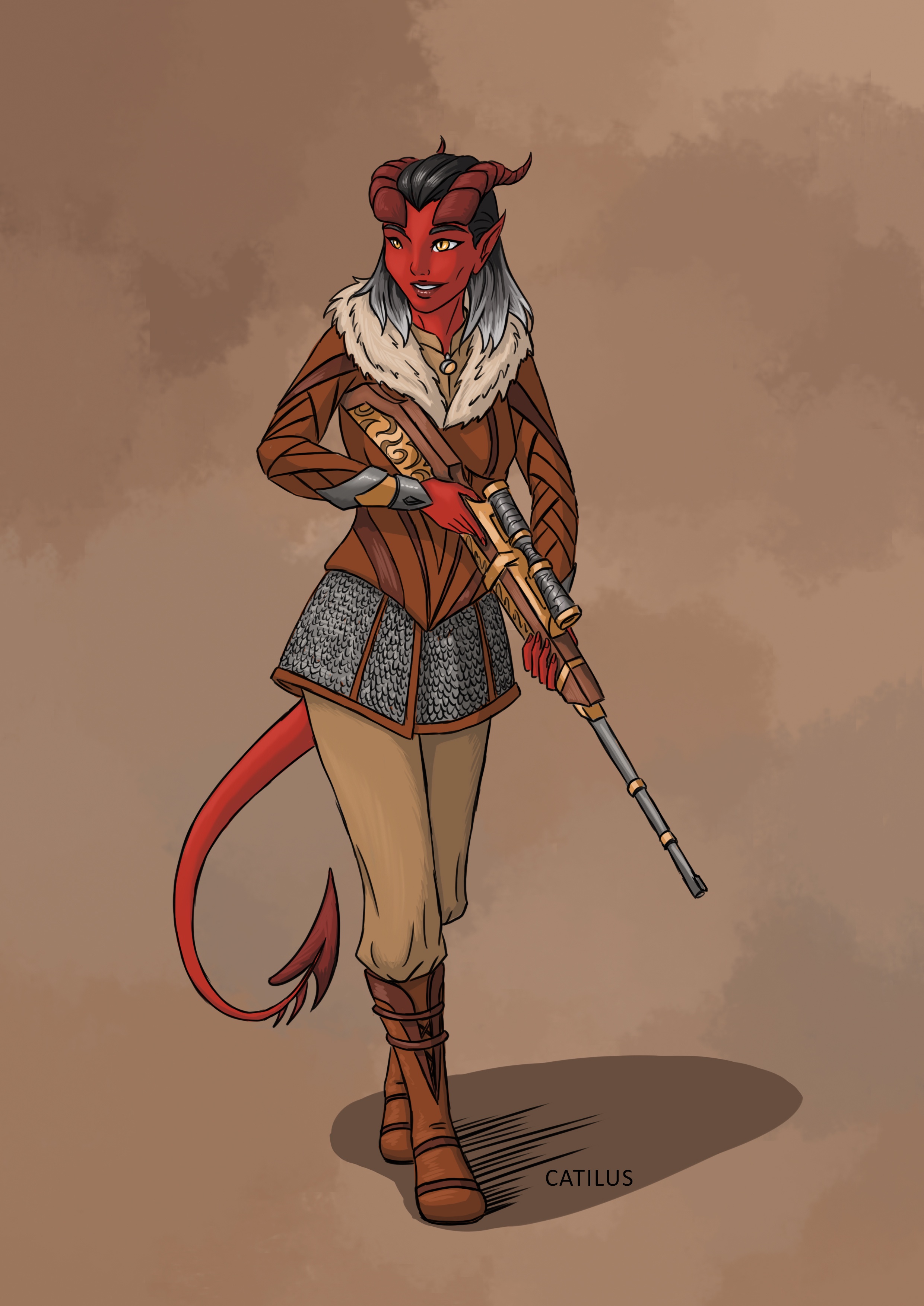 Meet Lerissa Longhorn, the Tiefling Bard from D&D