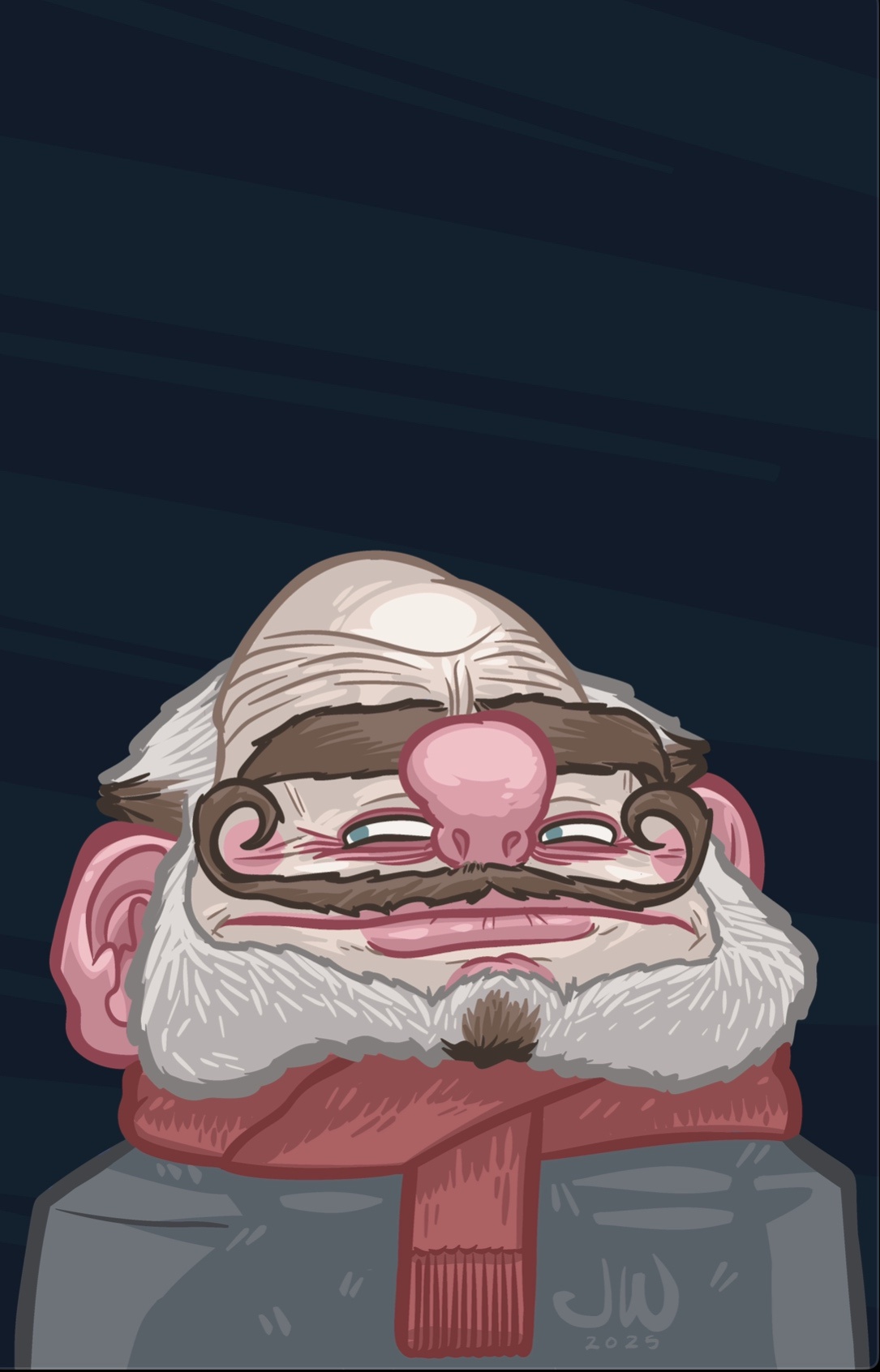 A digital portrait of the distinguished older gentleman, created by yours truly.