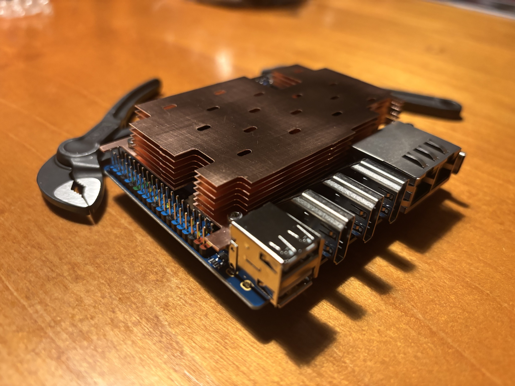 Check out this Orange Pi 5 Plus 32GB featuring a sleek passive copper heat sink!