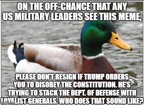 Our soldiers pledge allegiance to the Constitution, not to individuals or groups