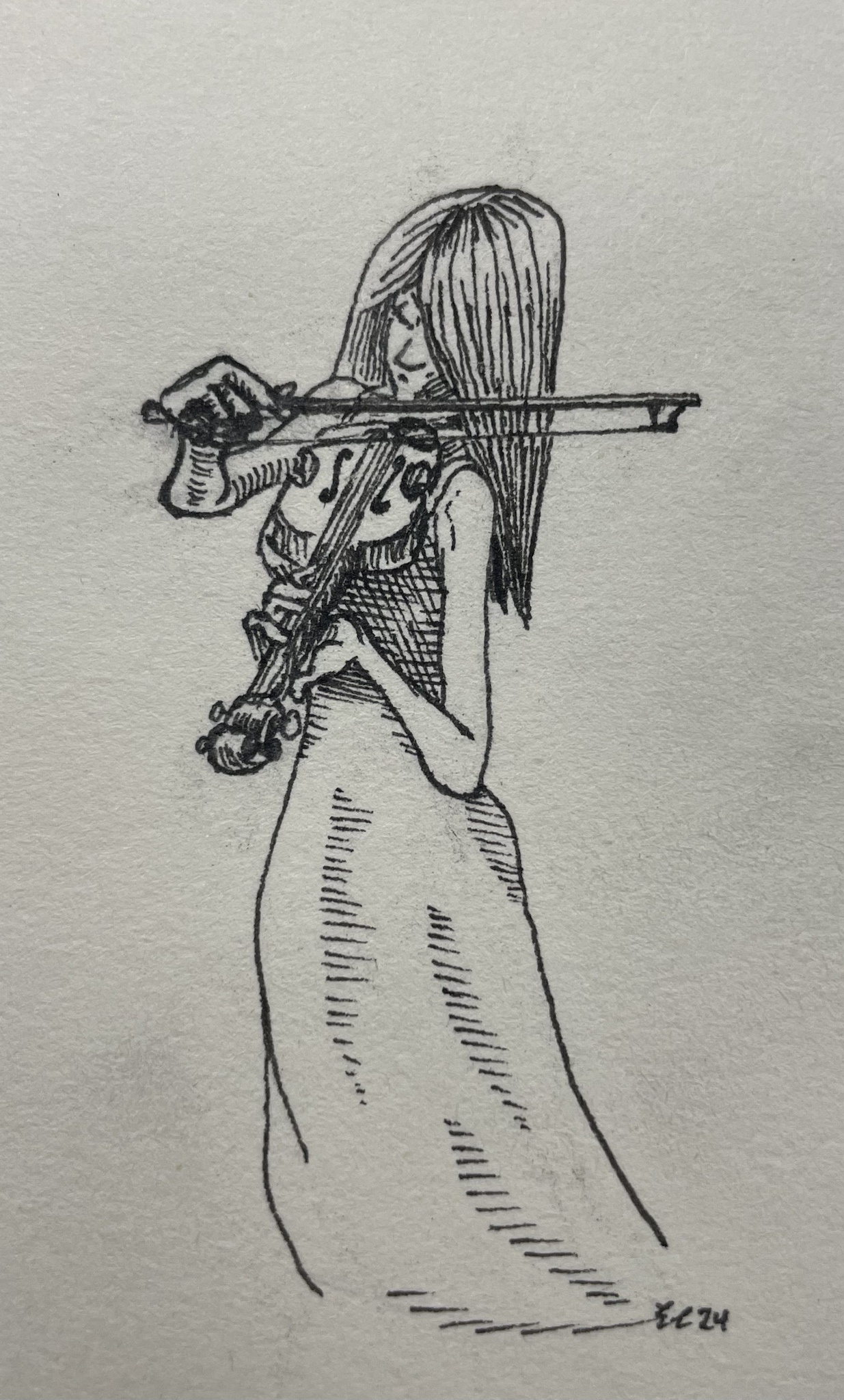 Inktober 2024 Day 30: Celebrating the Violin