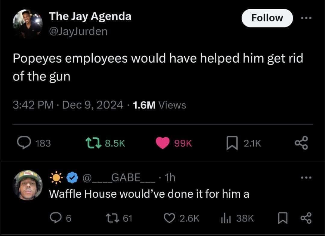 Popeyes has your back, my friend!