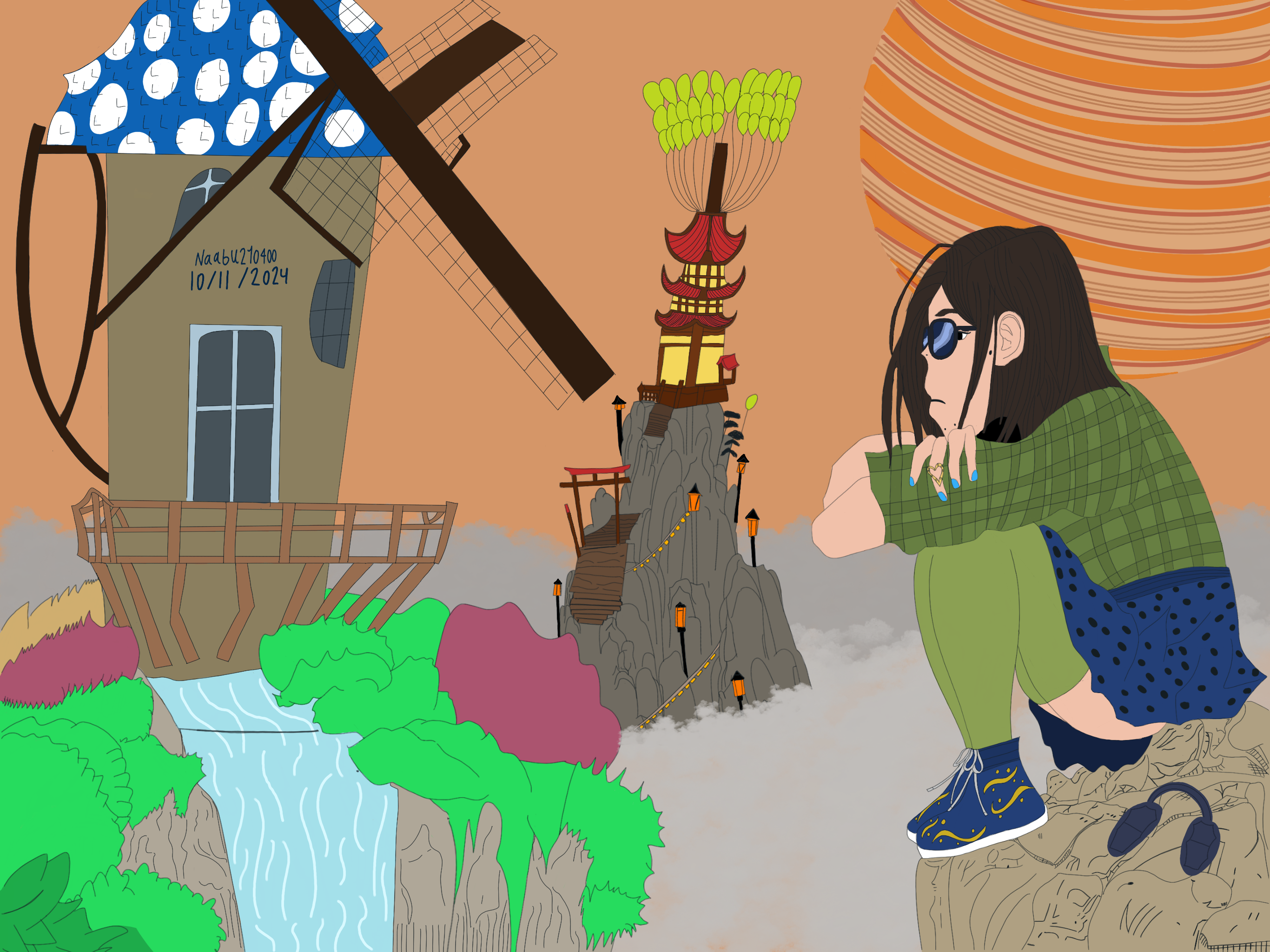 Inspired by the lofi girl aesthetic in a whimsical fantasy realm